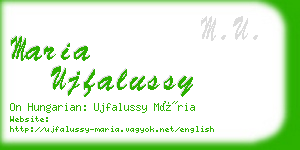 maria ujfalussy business card